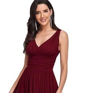 NWT Ever-Pretty Womens Bridesmaid Dress V-Neck Sleeveless A Line Chiffon